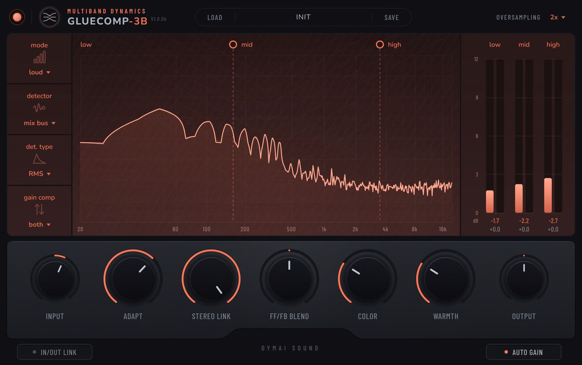 GLUECOMP-3B: Free Three-Band Multiband Compressor by DYMAI Sound