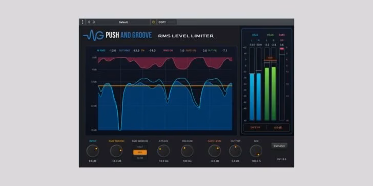 RMS Level Limiter plugin interface